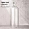 350-1000ml Clear Glass Empty Bottles with Lids Large Capacity Seal Shrink Capsules Bottles for  Beverages Juice Kombucha Storage