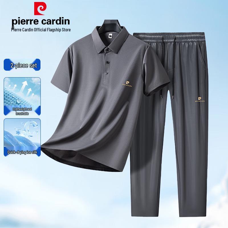 

Pierre Cardin Men s Ice Silk Quick-Dry Short-Sleeve T-Shirt & Shorts Set 4XL