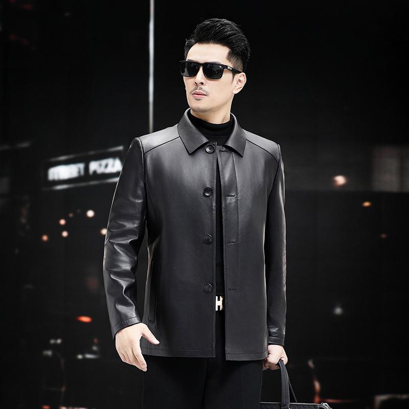 Genuine leather jackets for men in autumn and winter new business casual fashion simple genuine leather jackets
