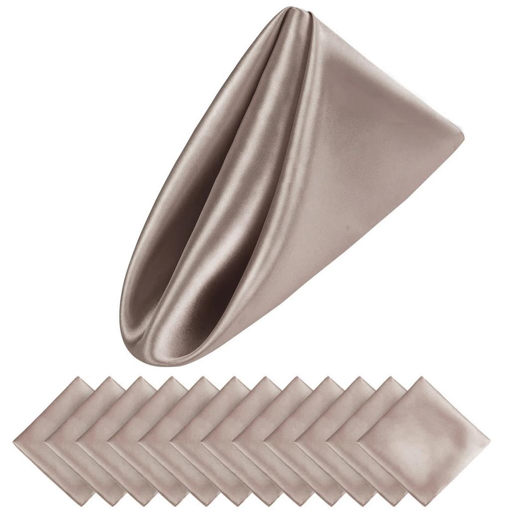 12 Pcs Satin Napkins 30x30cm, Square Smooth Dinner Napkins Silky Satin Cloth Napkins for Wedding Banquet Party Christmas Decor