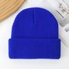 Gorro de Lana de Punto de Doble Capa de Color Sólido - Sombrero Pulóver Cálido para Exterior