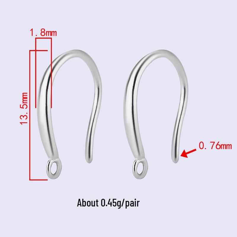 Tingxiang DIY S925 Sterling Silver Smooth Wide Earring Hooks for Handmade Jewelry.