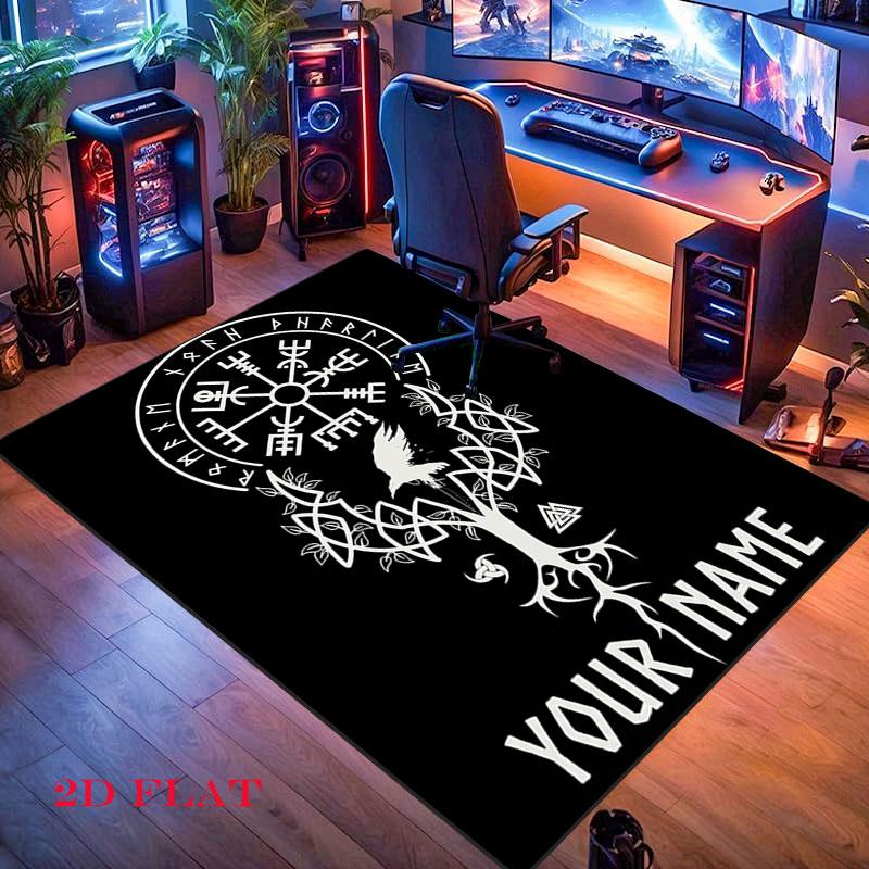 Custom Viking Carpet Rug for Living Room Bedroom Home Sofa Decoration,Kids play Nonslip Floor Mat