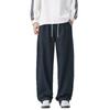 American Retro Trendy Brand Splicing Scimitar Casual Pants Men's New Loose Wide Legs Solid Color Simple Long Pants