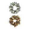 17.72inch Fall Wreath for Front Door Round with White Pumpkin for Holiday Indoor and Outdoor Living Room Housewarming Festival
