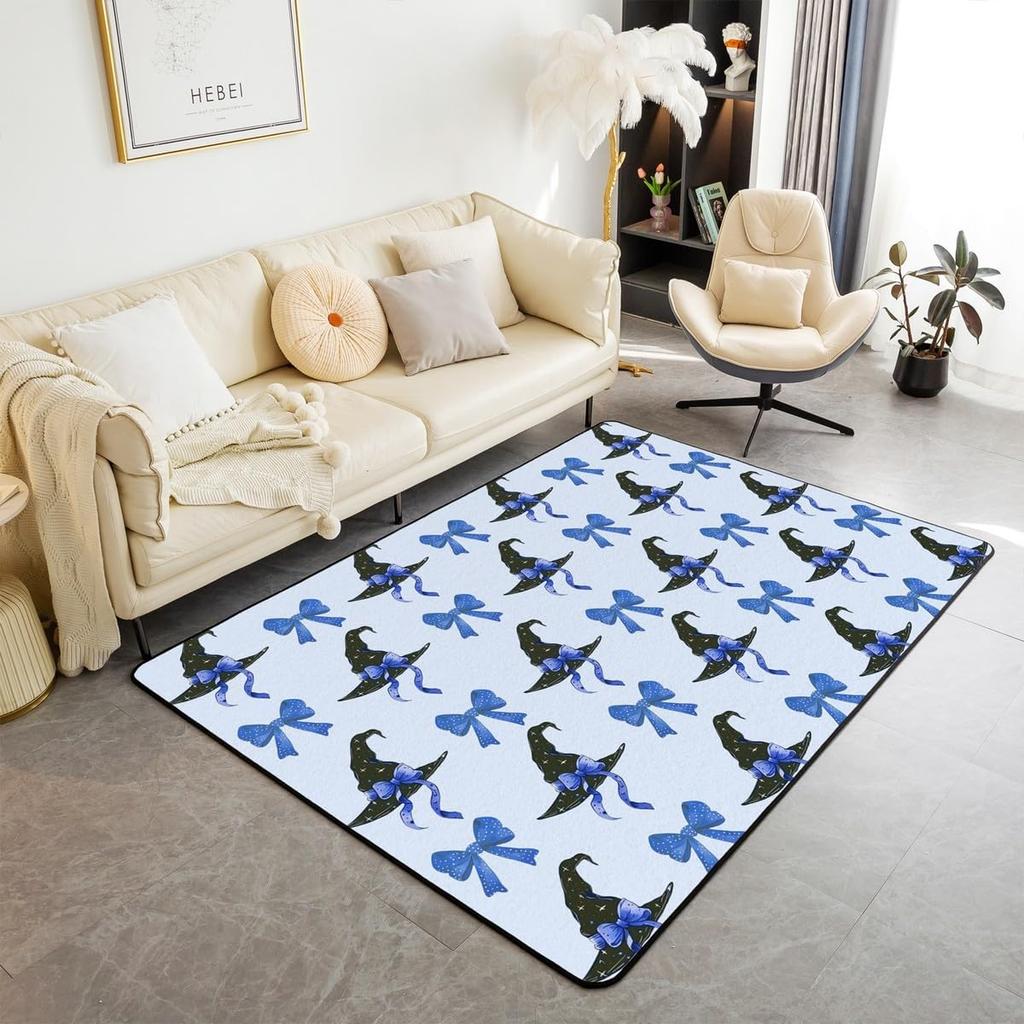 Christmas Decor Carpet Star Snowflake Sugar Pattern Mat Cute Home Decor Non-Slip Rug for Living Room Bedroom Kids Room