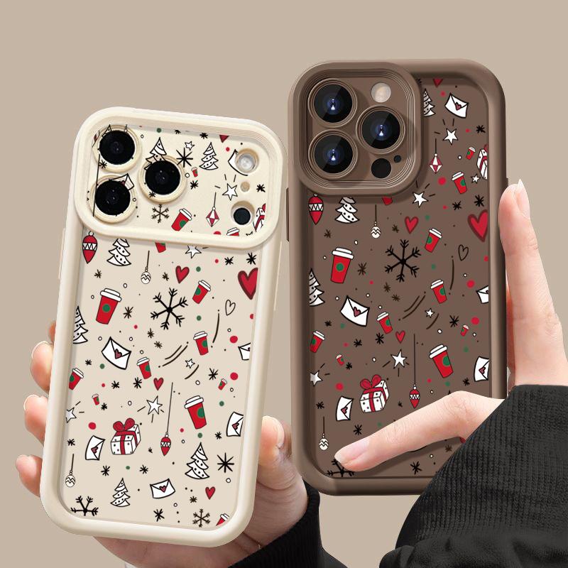 Christmas Gift Print Phone Case For iPhone 17 Pro 16e 16 15 14 13 12 Pro Max 11 Soft Silicone Cover For iPhone 15 16 Plus 17 Air