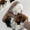 Fashion Bow Bead Fur Platform Women Ankle Snow Boots Flats Plush Cotton Shoes Woman Brand Winter New Trend Warm Casual Shoes Botas Mujer