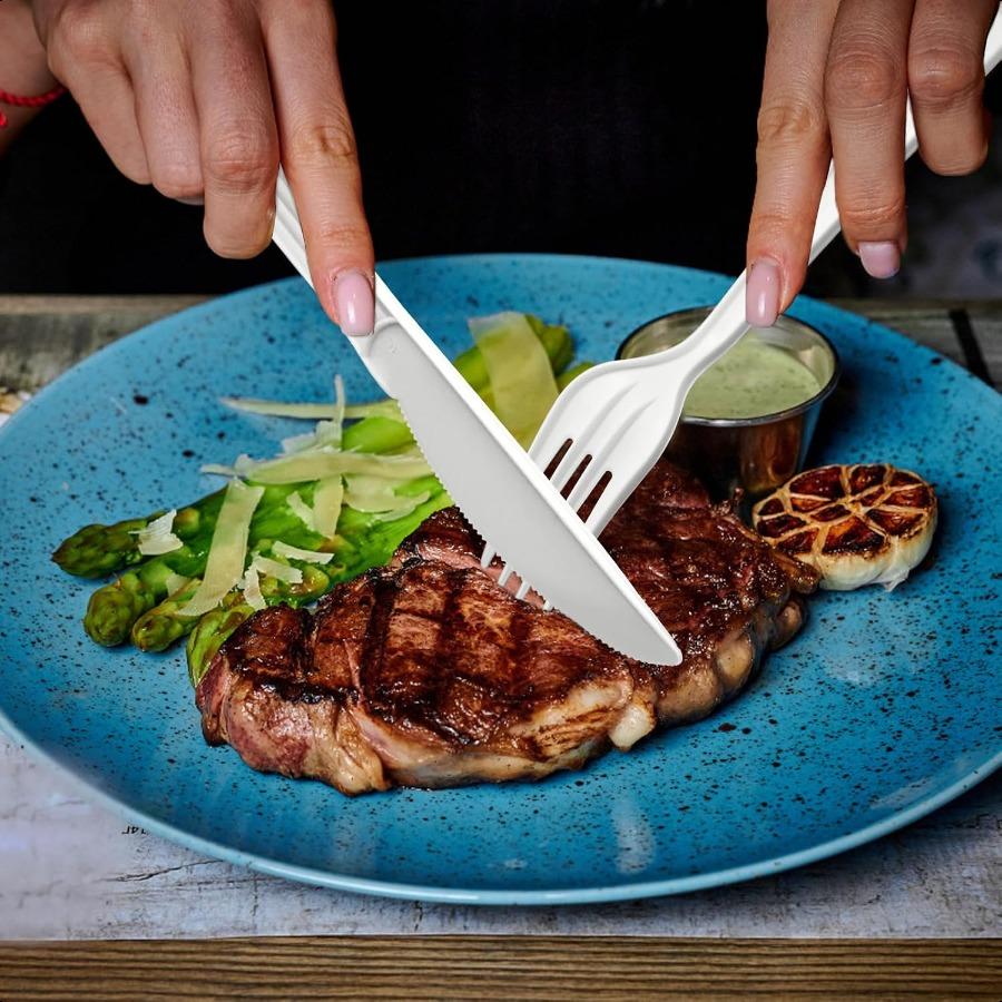 

Сверхпрочные пластиковые столовые приборы Премиальный одноразовый пластиковый набор ассорти столовых приборов Не содержит БФА Термостойкий для вечеринок Кейтеринг Мероприятие United States