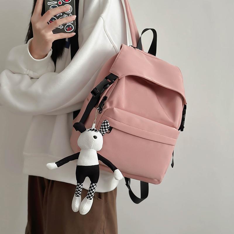 Casual fashion solid color backpack new college student schoolbag going out travel backpack