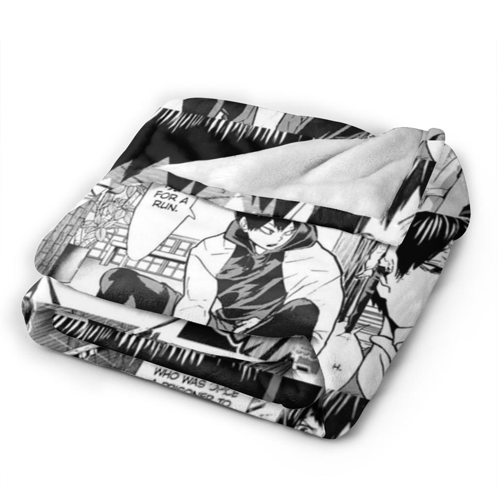 Kageyama Haikyuu Blankets Fleece Japanese Anime Warm Throw Blankets for Airplane Travel Bedroom Quilt