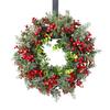 Haobei Christmas Cypress & Red Berry Door Wreath Decoration