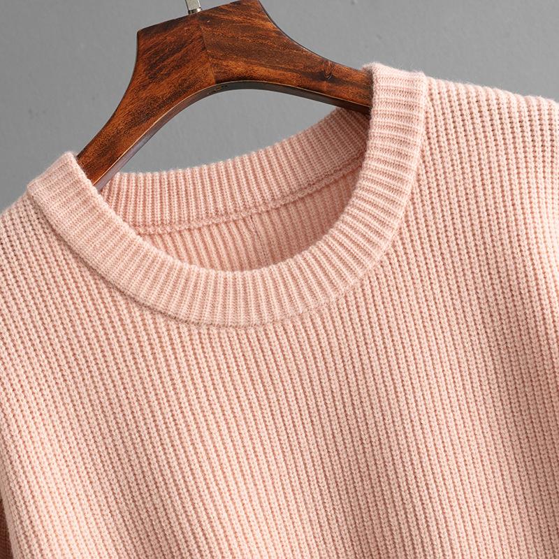 Knitted Round Neck Sweater For Autumn And Winter Simple And Loose Base Top Sweater