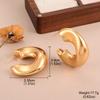 European and American Style C-shaped Tube Exaggerated Earrings Ins Style Light Luxury Fashion Versatile Simple Earrings Niche High-end Stud Earrings