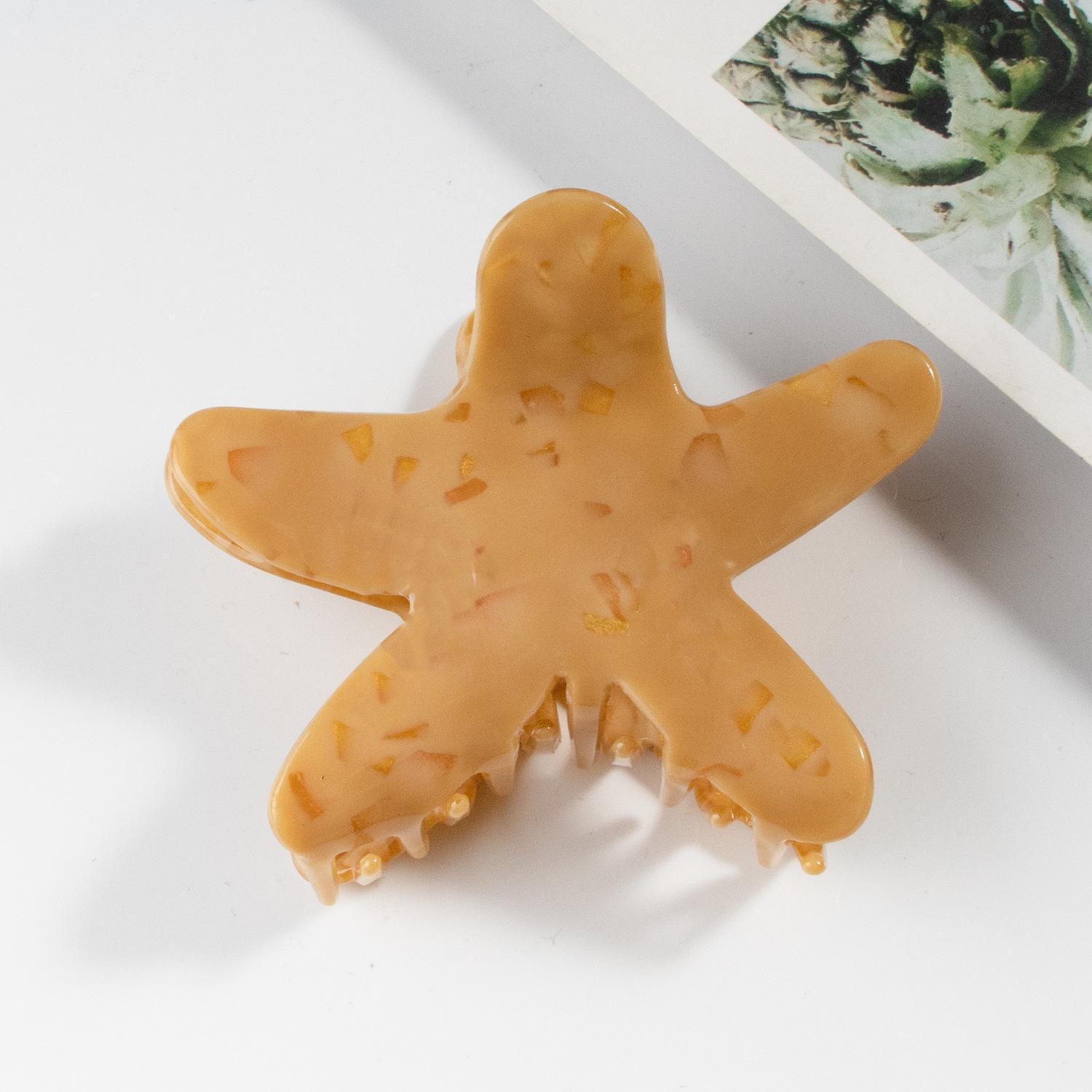 

8cm Starfish Hair Claw Creative Patrick Star Color Matching Shark Gripper Gradient Acrylic Hair Clip Girls Hair Accessories 1pc 8x7cm жовтий