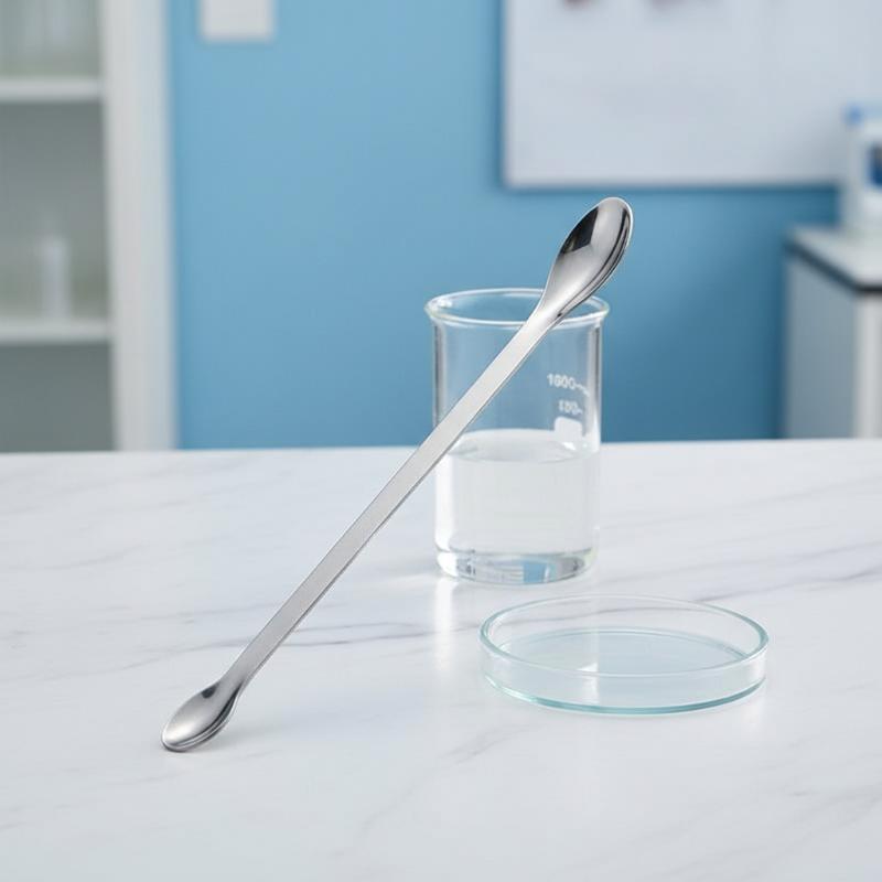 Stainless Steel Medicinal Spoon Ladle Double-ended Experiment Pharmacy Lab Use Reagents Sample Spatula Weighing Spoon