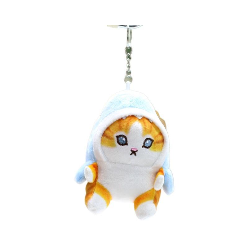 Niedlicher Hai-Katzen-Plüschtier-Anhänger Kinder Kreative Cartoon-Katzenpuppe Tasche Schlüsselanhänger Hängender Schmuck