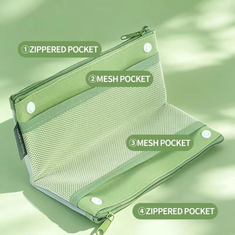Double Layer Stationery Bag Foldable Pen Bag Durable Makeup Storage Bag  Gift