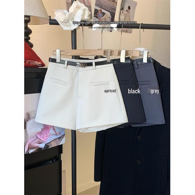 Korean Spicy Girl Spring 2025 High-Waist A-Line Casual Shorts for Women