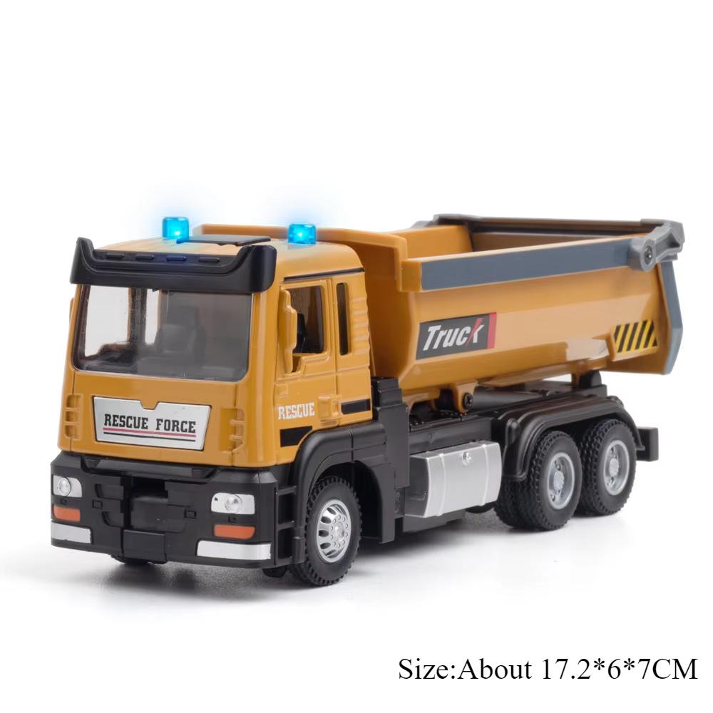

1:32 Road Rescue Flatbed Truck Alloy Dump Model Diecast Toys Car Doors Opened Sound Light Pull Back Vehices Children s Fun Gifts