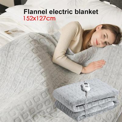 Oboustranná flanelová elektrická vyhřívaná deka 6 stupňů nastavitelná teplota 8H časovač Zimní flanel 152x127cm Vyhřívaná deka omyvatelná.