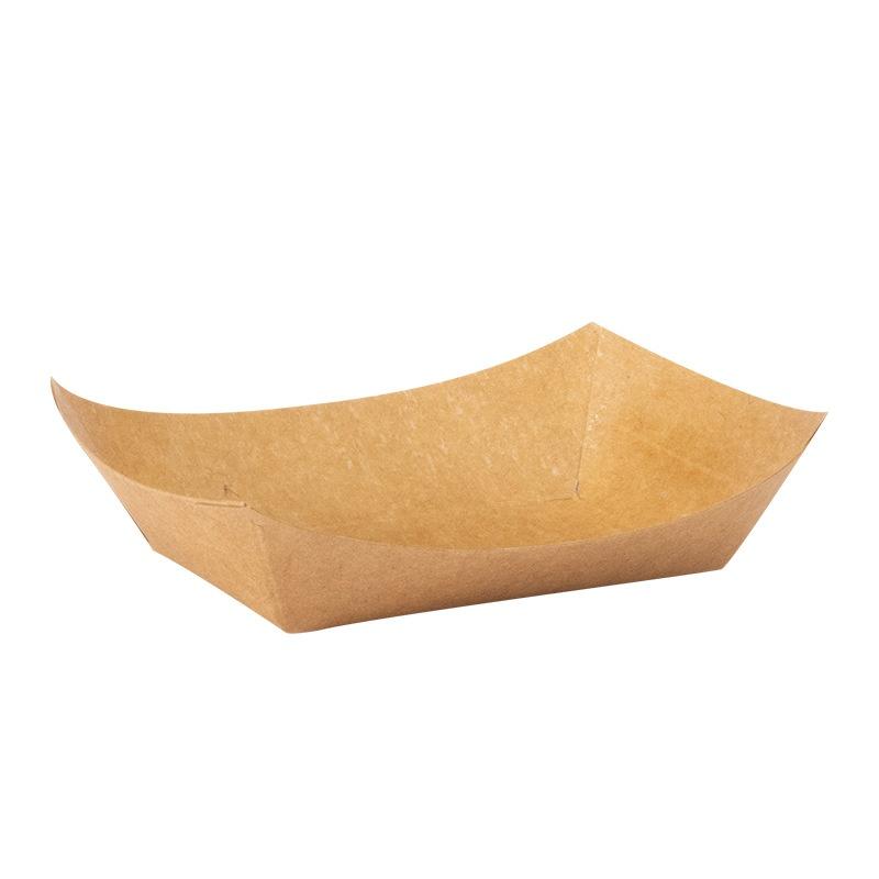 50Pcs Disposable Boat Shaped Hotdog Trays Kraft Paper Oil Resistant Serving Platters for BBQ Food Truck Catering