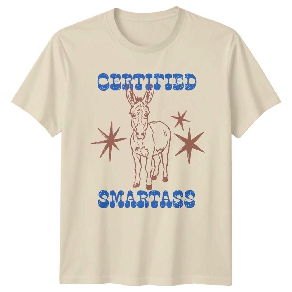 Certified Smartass TShirt Sarcastic Donkey Humor Birthday Gift For Him And Her