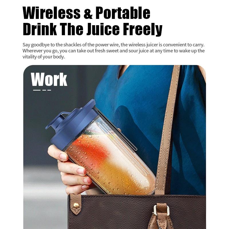 Electric 6 Blades Automatic 400ml Portable Electric Juicer USB Charging Fruit Squeezer Blender Portable