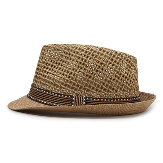 Jazz Hat Hollow Design Breathable Summer Sun Protection Hat with Ribbon Decor Wide Brim Straw Hat Outdoor Cycling Versatile Headwear