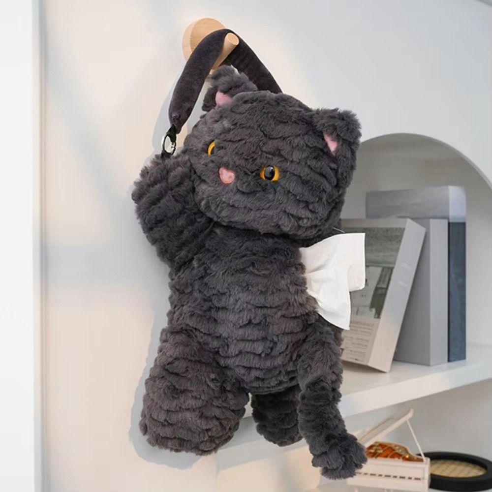 Cartoon Hanging Paper Organizer 2 In 1 Cute Plush Car Tissue Box  Interior Accessories