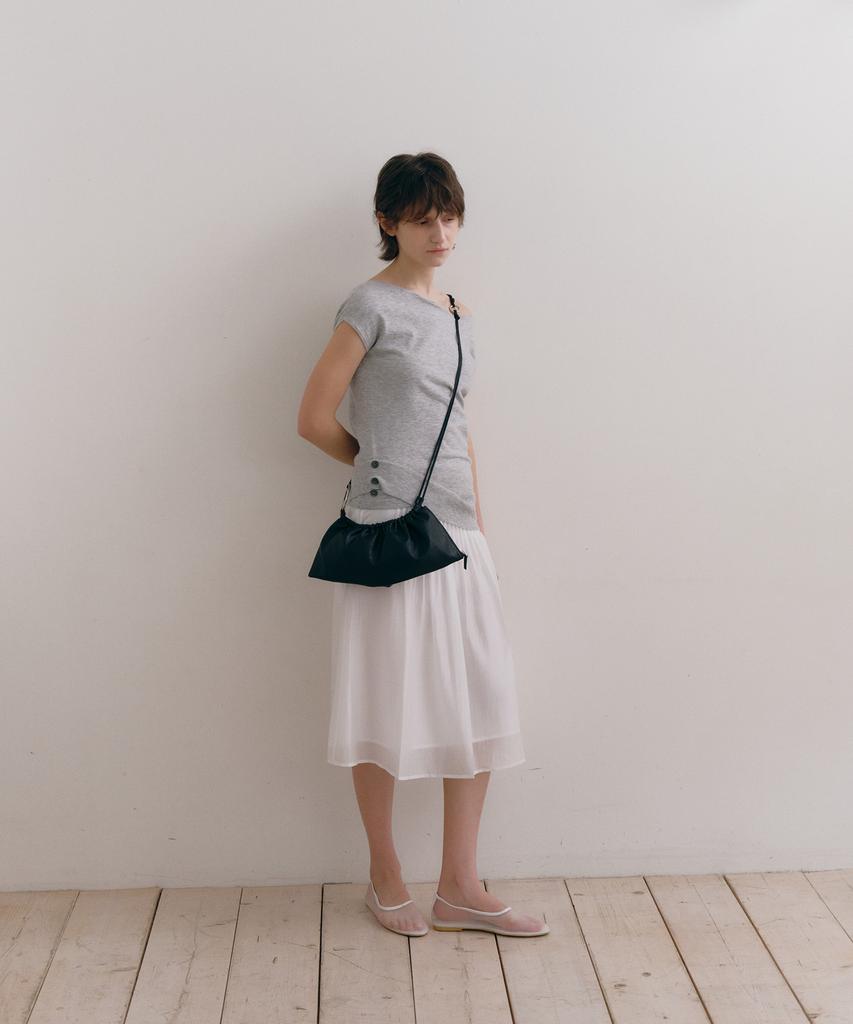 Low Tide Strap Shirring Bag [Black]