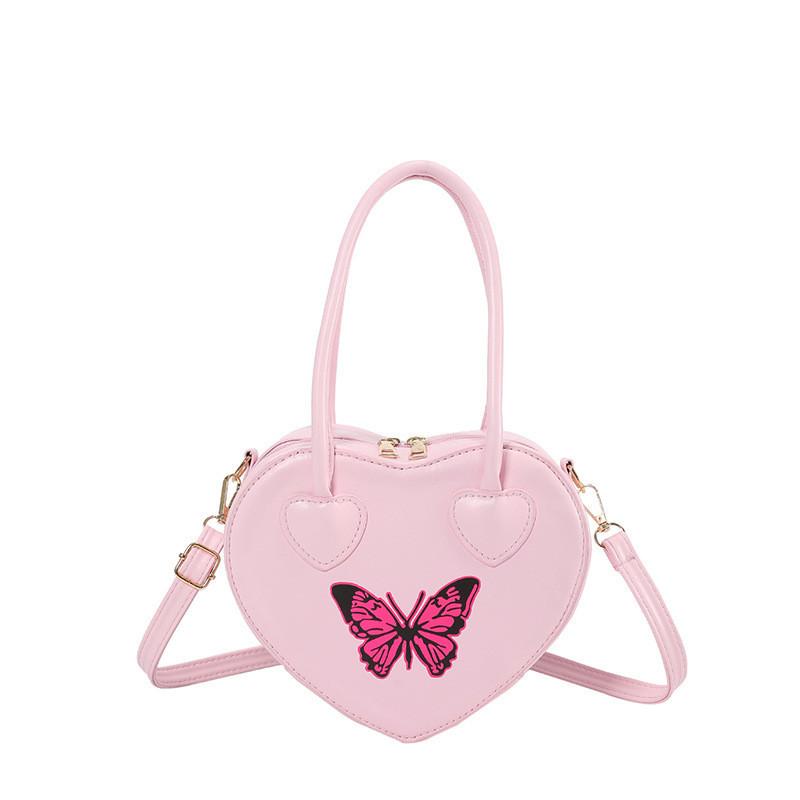 Chic Street Style Small Heart Shape Pu Shoulder Bag For Women