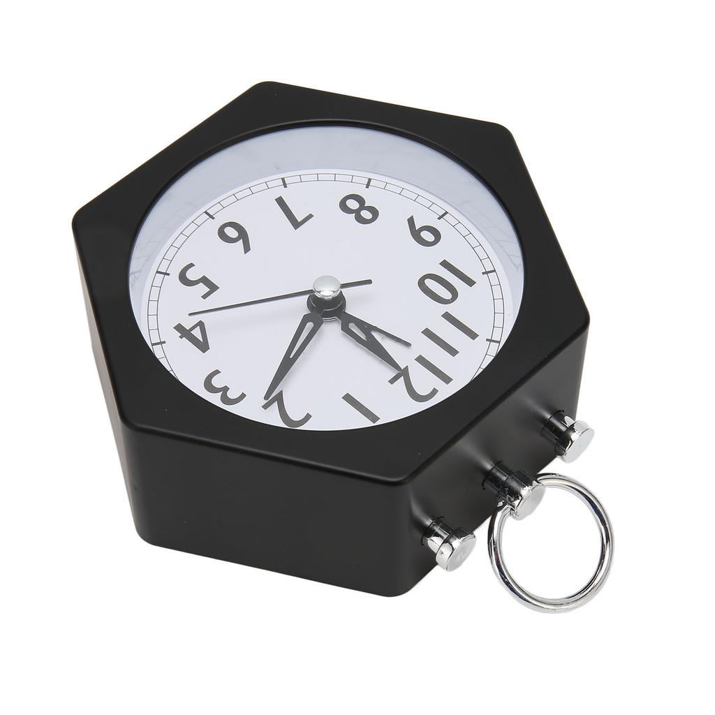 Polygon Alarm Clock Metal Shell Stable Quiet Compact Alarm Clock for Student Black