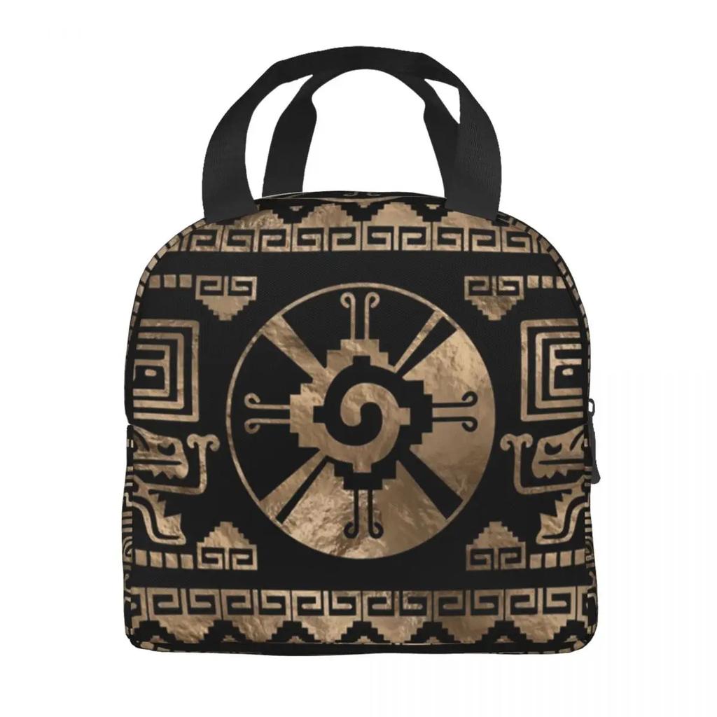 Custom Mayan Aztec Hunab Ku Lunch Bag Women Thermal Cooler Insulated Lunch Boxes for Kids School