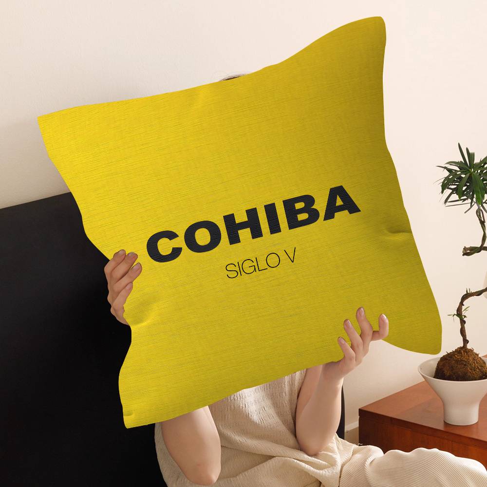 C-Cohibas Cigarette Office Cushion Pillowcase Car Cushion Cover45X45CM Lumbar Pillowcase Sofa Pillowcover