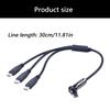 180 Degree Rotatable Type C Extension 1 Male To 3 Male USB Cable Power Adapter Converter Splitter for Smartphone