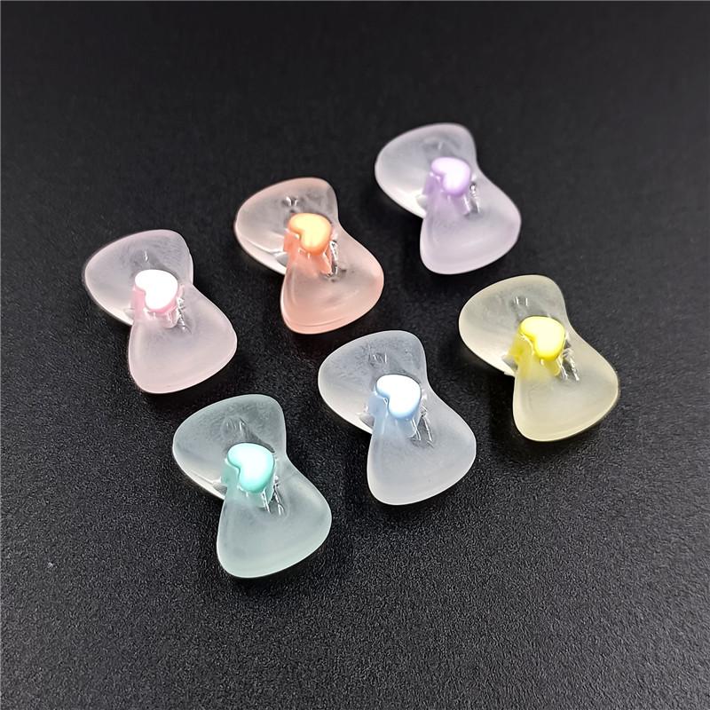 Handmade Transparent Frosted Loose Cute Heart Spacer Acrylic Beads Cartoon for Jewelry Making Bow Shape Bracelets Accessories  Beads