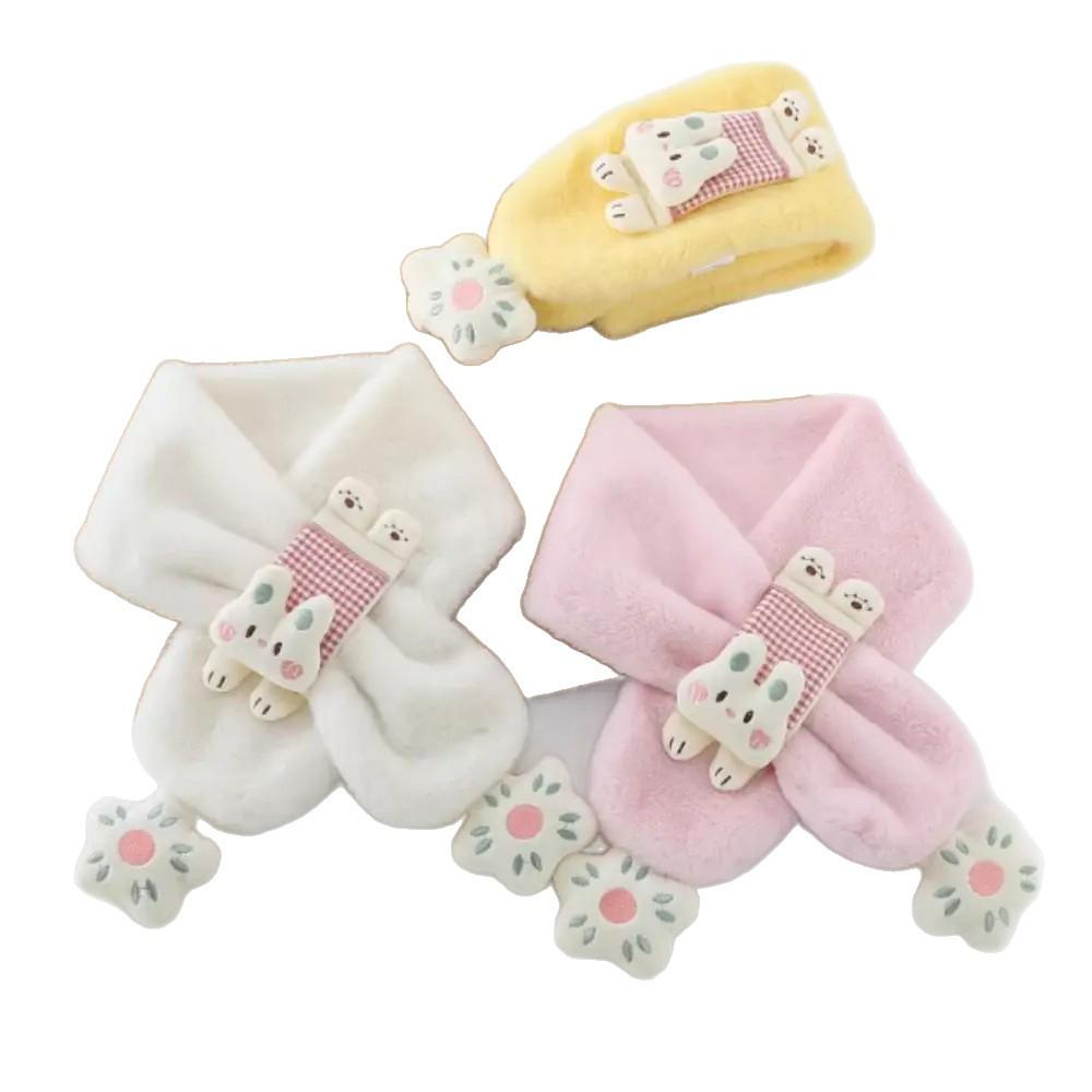 Winter Cartoon Plush Scarf for Kids - Windproof, Thick, and Warm
