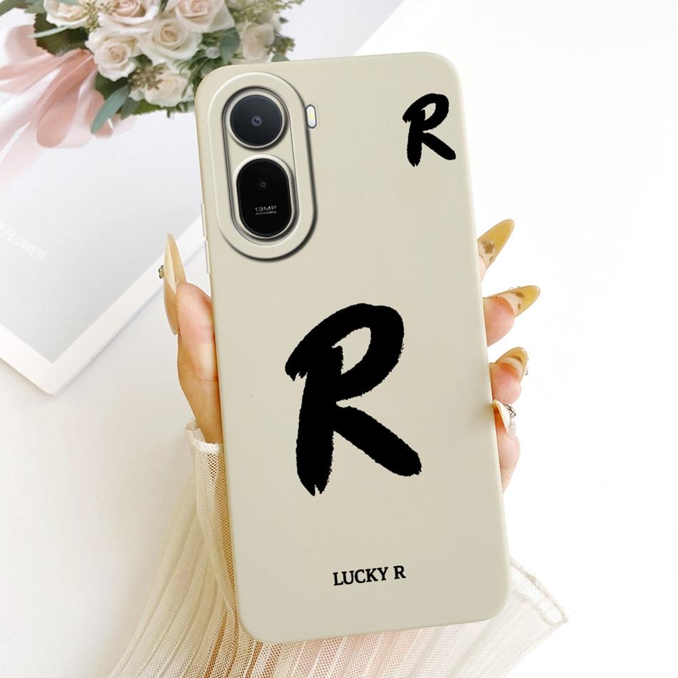 For Xiaomi Redmi A7 Pro 2026 Lucky Initial Letter Phone Case For Redmi A7Pro Soft Silicone Cases Bumpers