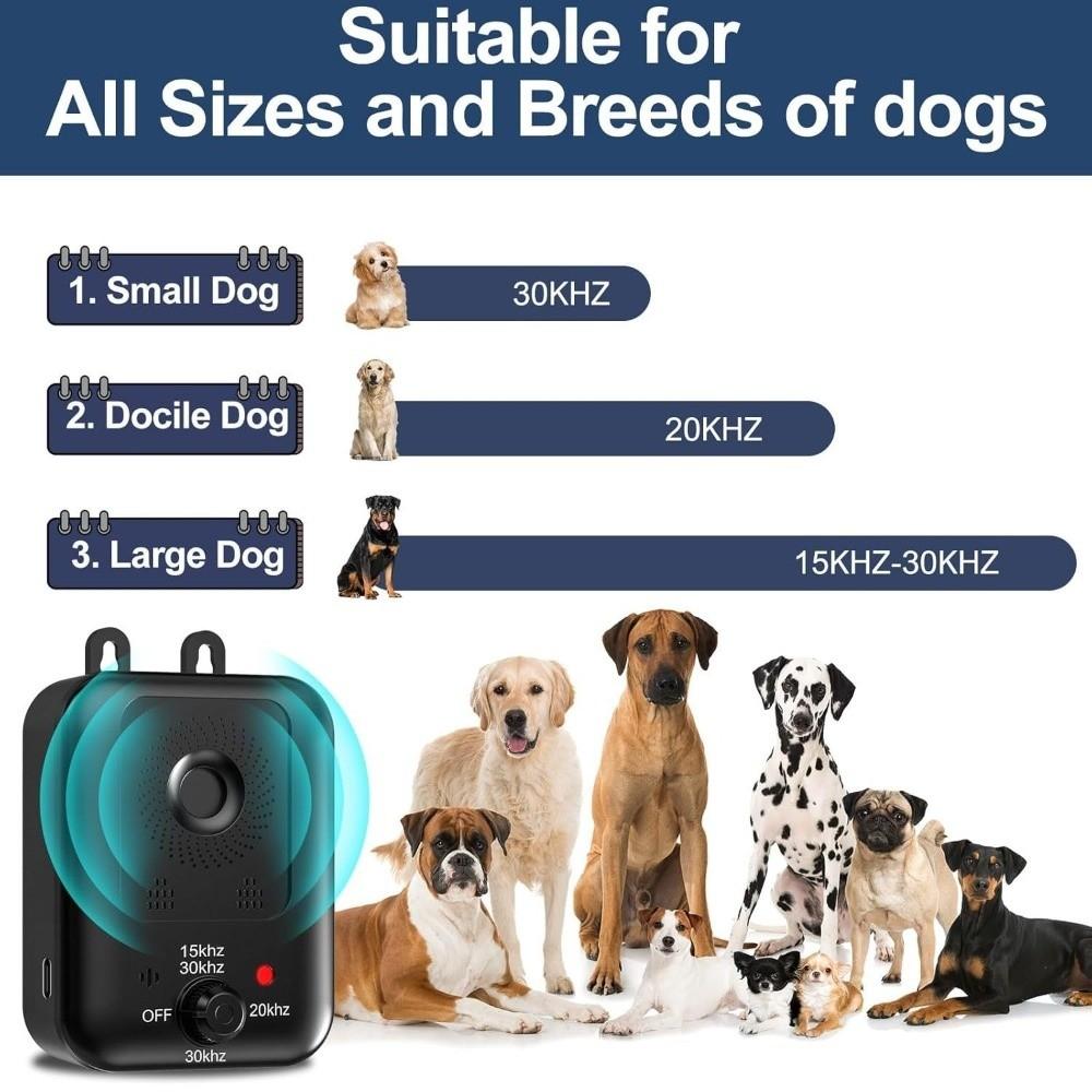 Intelligent Dog Anti Barking Devices Rechargeable Long Battery Life Ultrasonic Dog Stop Waterproof Dog Repeller Noise Prevention