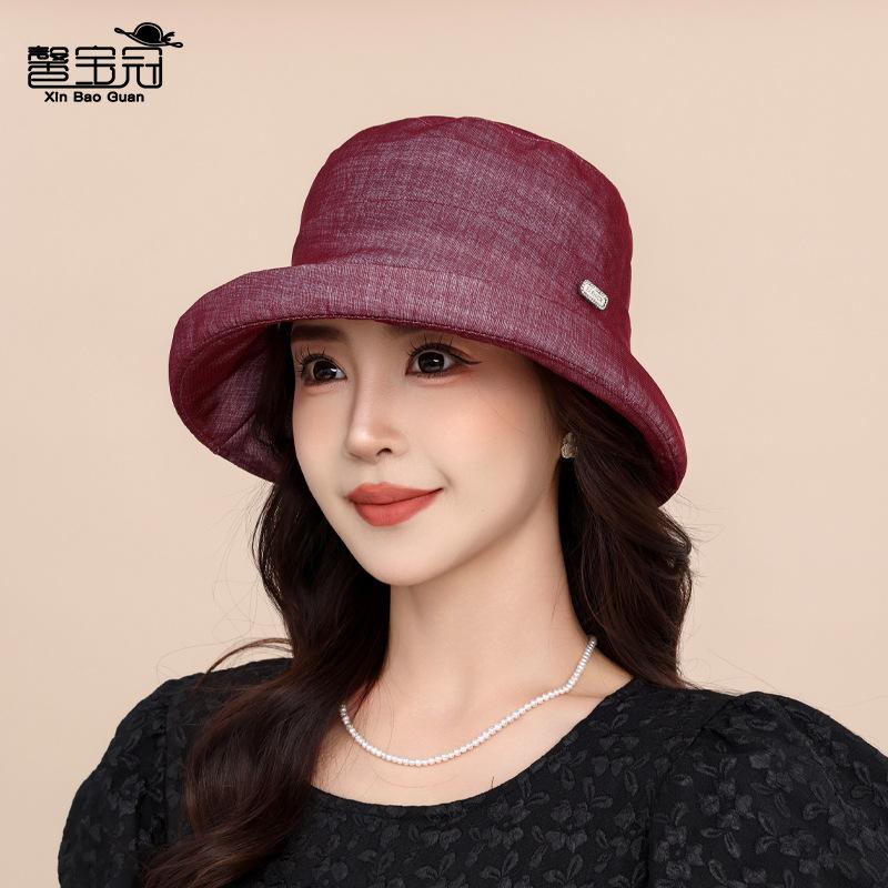 Summer Versatile Hat Women's Tulle Breathable Sunshade Sun Protection Hat Fashion Travel Mother Hat Premium Big Eaves Bucket Hat