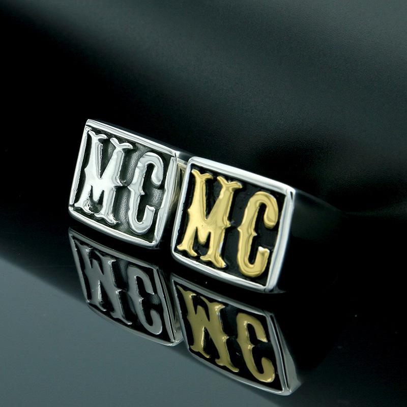 Men's European American Hip Hop Titanium Steel Punk Ring