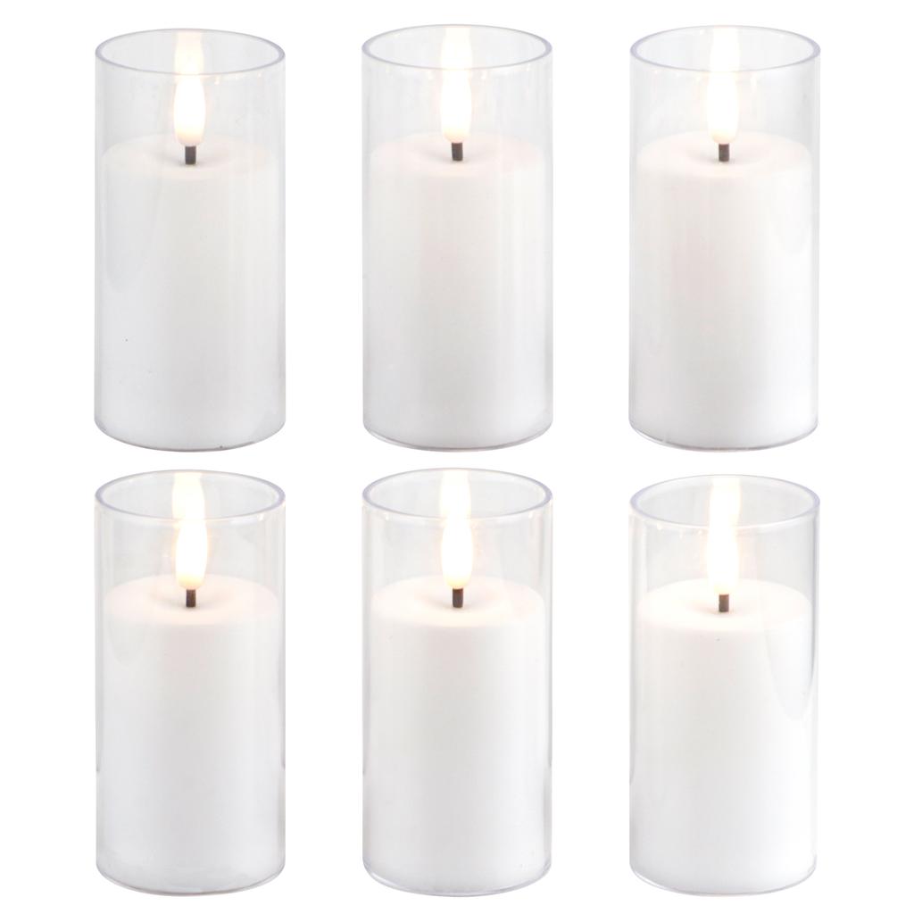 Set of 6 Plastic Candle Lantern Battery Flameless Led Candle Cheap Safer Candles Party Holiday Event Perfect Decor
