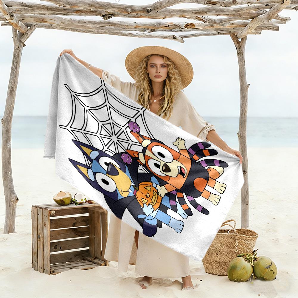 Bluey Family Adventure Beach Towel Soft Durable Quick-Dry Comfortable Lightweight