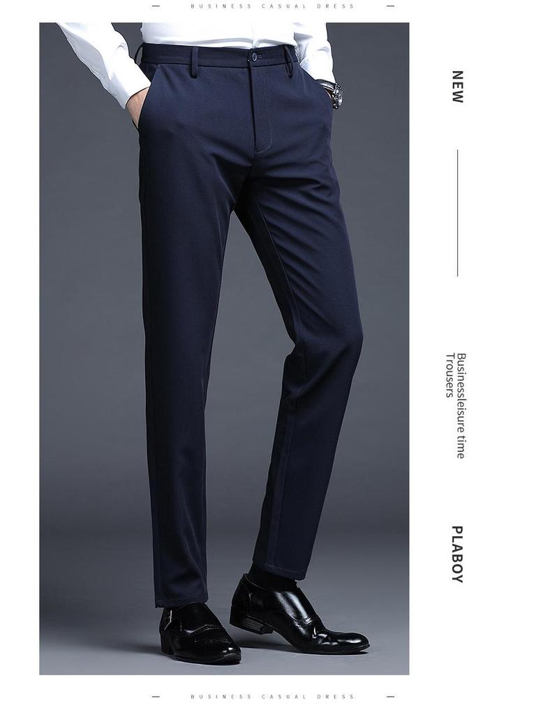 Men's Straight-Leg Casual Business Dress Pants - Breathable and High-Quality