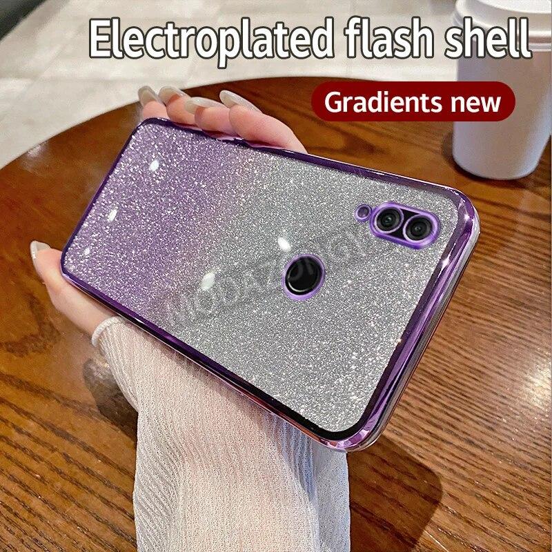 

Для Huawei Y7 2019 гальванический мягкий блестящий чехол из ТПУ задняя крышка HuaweiY7 2019 чехол для телефона для девочек и женщин Huawei Y7 2019 фиолетовый