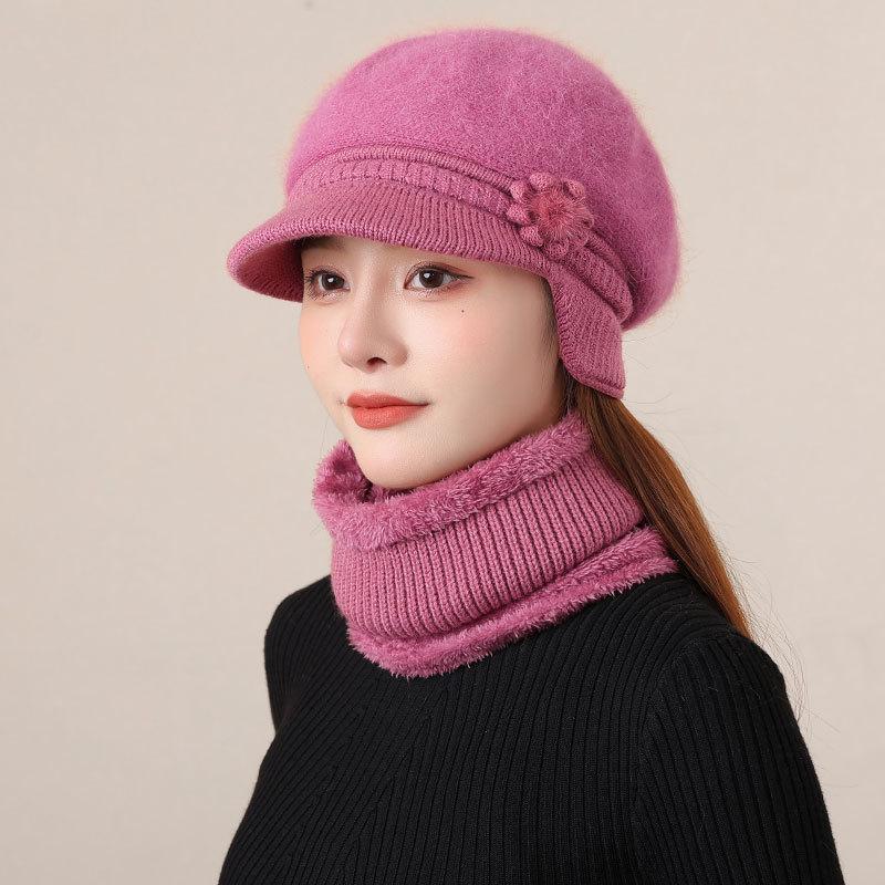 Rabbit Fur Thermal Hat Women's Fashion Cold-proof Wool Cap Autumn and Winter In The Elderly Fleece Cold-proof Cap