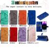 Aplicabil pentru husă din piele pentru telefon mobil iPhone14, portofel cu carduri gofrate cu fluturi pentru One Plus 12, husă protectoare Honor x8B