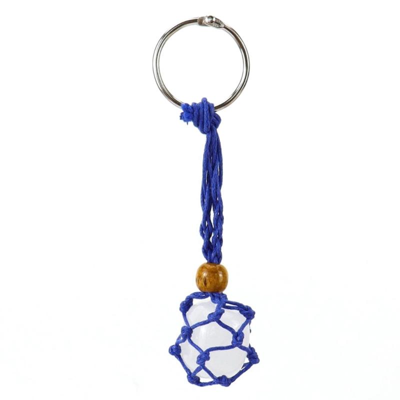 DIY Keychain Unfinished String Lanyard Keychain Crystal Stone Holder Cage Keyring Unique Jewelry Making Craft