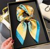 Luxury Silk Feeling Square Scarf Women  Print Satin Neckerchief Spring Hair Band Foulard Bandana Echarpe Tie Shawl Wraps